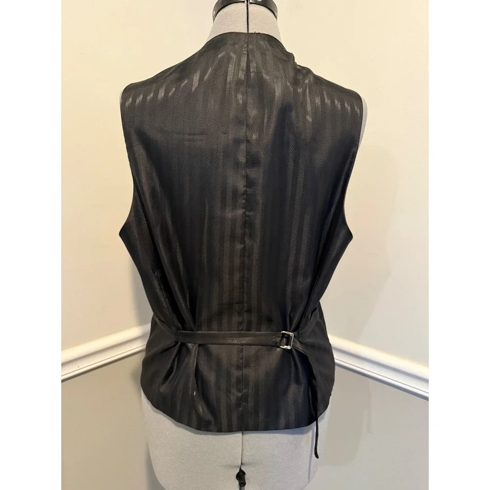 Vinci Vest & Sport Coat Blazer Men's 40L RN 114572‎ Metallic Black blazer vest